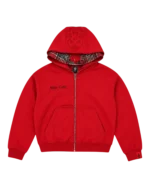Double Hooded Zip Red