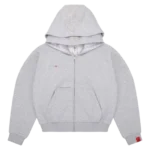 Grey Double Hood Zip Up