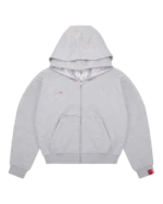 Grey Double Hood Zip Up