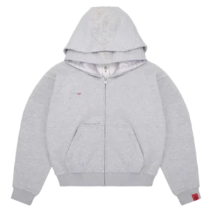 Grey Double Hood Zip Up
